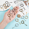 16Pcs 4 Colors Alloy Spring Gate Rings HJEW-AB00522-3