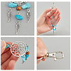  Woven Net/Web with Feather Alloy Keychain KEYC-NB0001-35-4