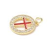 Brass Micro Pave Clear Cubic Zirconia & Enamel Pendants KK-L253-12G-3