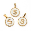 PVD Vacuum Plating 304 Stainless Steel with White Shell Pendants STAS-G268-01S-G-1