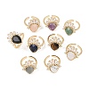 Brass with Mixed Stone Finger Rings GG-CBACC2B-07G-5