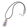 Glass Wish Bottle Pendant Necklace NJEW-JN04609-03-4