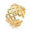 Flower 304 Stainless Stee Open Cuff Rings for Women RJEW-Q006-03E-G-2