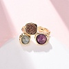 Natural Amethyst/Korean Jade/Agate Germ Cuff Rings RJEW-M076-05G-06-5