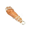 2Pcs Electroplated Natural Quartz Crystal Dyed Copper Wire Wrapped Pendants PALLOY-JF03174-02-5
