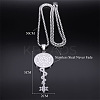 304 Stainless Steel Hecate's Wheel Key Pendant Necklaces for Women FS-WG4FA44-01-4