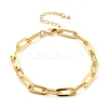 Brass Paperclip Chain Bracelets for Women Men BJEW-F494-03G-2