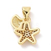 Brass Micro Pave Cubic Zirconia Charms KK-G444-02G-01-2