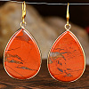 Natural Red Jasper Teardrop Dangle Earrings FS-WG5CAE0-04-1