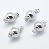 Anti-Tarnish Rhodium Plated 925 Sterling Silver Box Clasps STER-F037-017P-8mm-1
