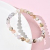 Natural Green Opal Round Beads Stretch Bracelets for Women BJEW-Z158-03L-04-3