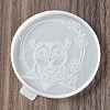 Flat Round with Owl & Flower DIY Cup Mat Silicone Molds LS-SIL-F007-06A-2