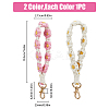 2Pcs 2 Colors Cotton Handmade Braided Wrist Lanyard Pendant Decorations KEYC-HY0001-20-2