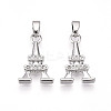 Brass Micro Pave Cubic Zirconia Pendants KK-T070-89P-1