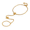 304 Stainless Steel Flower Hand Chain Ring Bracelets for Women NO1550-5