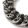 304 Stainless Steel Skull Cuban Link Chain Bracelets for Women Men BJEW-Q341-06E-AS-2