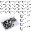 100Pcs Flat Round Stainless Steel Stud Earring Settings STAS-SP0001-61B-P-1