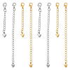 8Pcs 4 Styles Brass Chain Extender with Heart Charms and Lobster Claw Clasp FIND-ME0002-41-1
