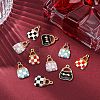 10Pcs 5 Styles Alloy Enamel Pendants ENAM-FP0002-38-5