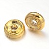 Flat Round Brass Spacer Beads KK-L108B-01G-2