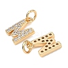 SHEGRACE Brass Micro Pave Clear Cubic Zirconia Pendants XGRQ29963-394G-M-2