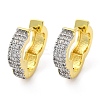 Brass Micro Pave Clear Cubic Zirconia Hoop Earrings EJEW-H158-16A-GP-4