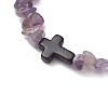 Natural Amethyst Chips Stretch Bracelets for Women Men BJEW-JB11341-08-3