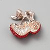 Cherry Alloy Rhinestone Brooches for Backpack Clothes  JEWB-CJC0010-008-2