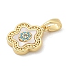 Brass Micro Pave Cubic Zirconia Pendents KK-M303-01G-04-2