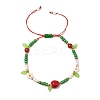 Glass Seed Beads & Lampwork Beads Braided Bead Bracelets for Women BJEW-MZ00212-02-2