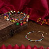 2Pcs 2 Styles Bohemian Gemstone Disc Heishi Beaded Anklets and Dyed Synthetic Turquoise Elephant Tassel Anklets for Women AJEW-PH0007-45B-4