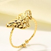 304 Stainless Steel Open Cuff Ring for Women RJEW-B109-01G-03-1