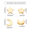16Pcs 8 Style PVD Vacuum Plating 304 Stainless Steel Charms STAS-UN0024-05-5