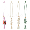 4Pcs 4 Colors Cotton Braided Holder Pendant Decorations HJEW-FH0001-85-1