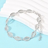 Cowrie Shell Shape Brass Link Chain Bracelets for Women BJEW-K248-07B-P-2