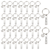 30Pcs 201 Stainless Steel Open Cuff Finger Ring KEYC-OC00004-1