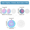 24Pcs 6 Style Ion Plating(IP) 201 & 304 Stainless Steel Filigree Pendants STAS-UN0042-06-3