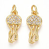 Brass Micro Pave Cubic Zirconia Pendants X-KK-N257-12G-1