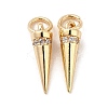 Rack Plating Brass Micro Pave Cubic Zirconia Charms KK-E081-17G-1