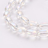 Electroplate Transparent Glass Beads Strands X-EGLA-T020-11-A02-3