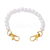 White ABS Plastic Imitation Pearl Round Beaded Purse Chain Strap Extenders AJEW-BA00136-1