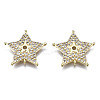 Brass Micro Pave Clear Cubic Zirconia Pendants ZIRC-S069-033G-1