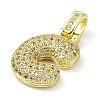 Brass Micro Pave Clear Cubic Zirconia Pendants KK-M279-01G-C-2