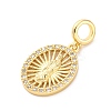 Brass Clear Cubic Zirconia European Dangle Pendants KK-D325-28G-09-2