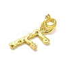 Rack Plating Brass Micro Pave Cubic Zirconia European Dangle Charms KK-L210-015G-F-2