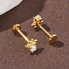 304 Stainless Steel Synthetic Opal Stud Earrings EJEW-B143-01G-02-3