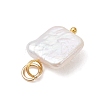 Baroque Natural Nucleated Pearl Keshi Pearl Pendants PALLOY-JF04833-5
