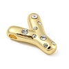 Brass Micro Pave Clear Cubic Zirconia Pendants KK-E093-04G-Y-2