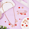 32Pcs 5 Styles Golden Plated Alloy Enamel Charms ENAM-TA0003-13B-5