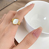Retro Fashionable 304 Stainless Steel and Shell Finger Rings FS-WG8030D-04-1